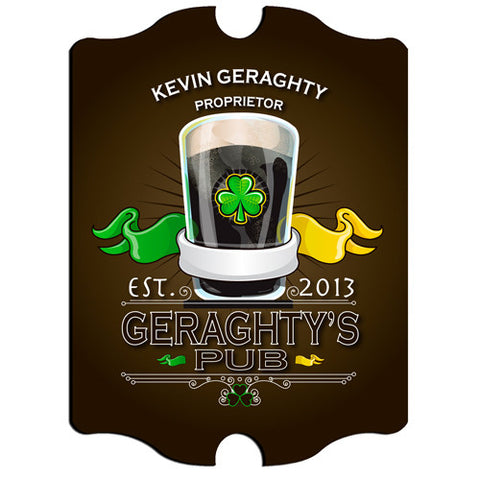 Vintage Series Personalized Sign - Irish Pub