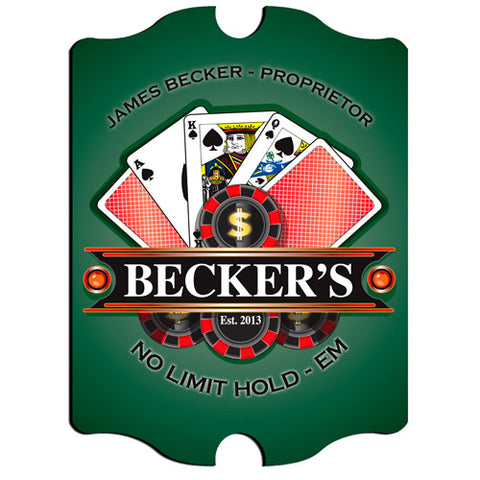 Vintage Series Personalized Sign - Poker